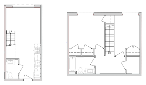 Floor plan for 2 beds, 2 baths, 784 sqft